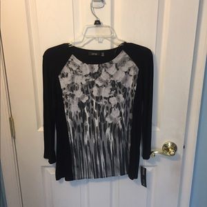Black Patterned Petite Apt. 9 Blouse